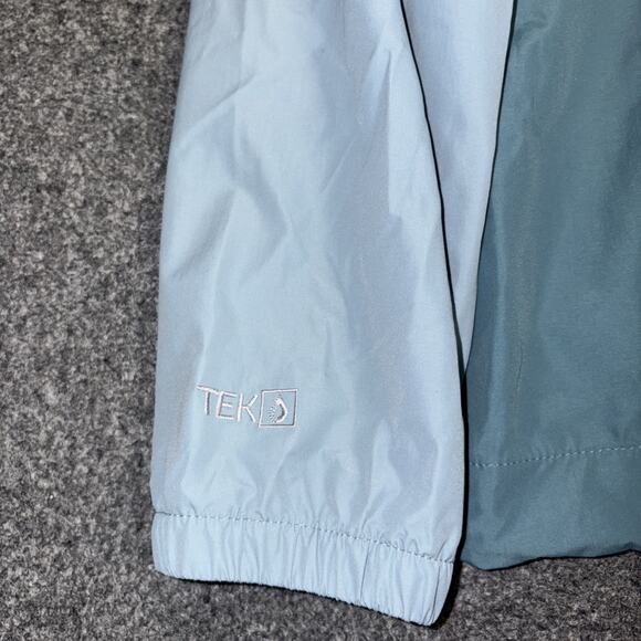 LL Bean Womens XL Mountain Classic Flannel Lined Hooded Rain Jacket Blue/ Teal - Picture 11 of 12